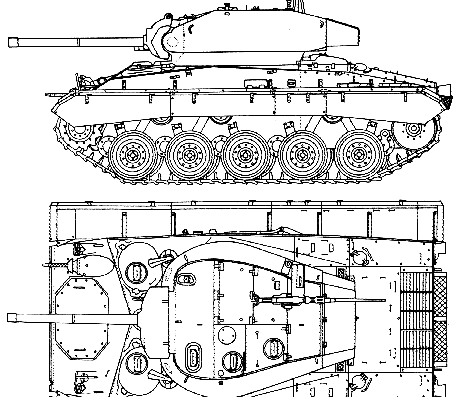 Tank M24 Chaffee [Light Tank T24] - drawings, dimensions, figures